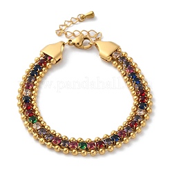 Golden 304 Stainless Steel Triple Layer Multi-strand Bracelets&nbsp;BJEW-C045-01A-G