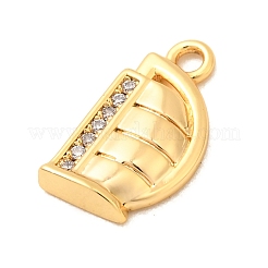 Brass Micro Pave Cubic Zirconia Charms&nbsp;KK-C117-12G-D