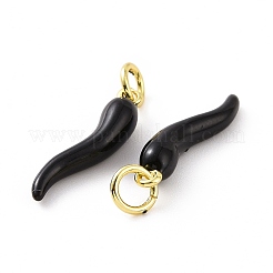 Rack Plating Brass Enamel Charms&nbsp;KK-C008-20G
