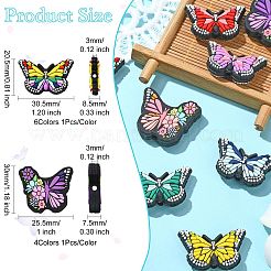 10Pcs 10 Styles Butterfly with Flower Food Grade Eco-Friendly Silicone Beads&nbsp;SIL-CJ0002-99