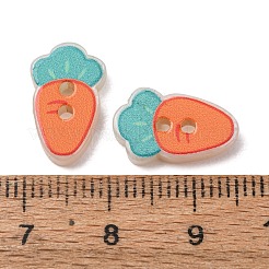 2-Hole Printed Opaque Resin Buttons&nbsp;RE-CBA2C75-04G