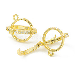 Rack Plating Brass Pave Clear Cubic Zirconia Bead Cage Pendants&nbsp;KK-G464-10G