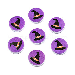 Halloween Printed Natural Wood Beads&nbsp;WOOD-T021-61