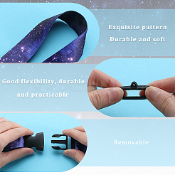 2Pcs 2 Style Polyester Ribbon Card Holder Lanyard&nbsp;DIY-GF0008-31