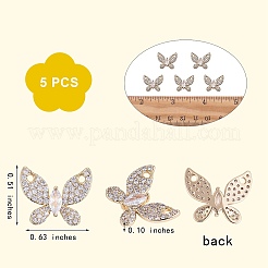 Rack Plating Brass Micro Pave Clear Cubic Zirconia Pendants&nbsp;KK-SZ0005-41