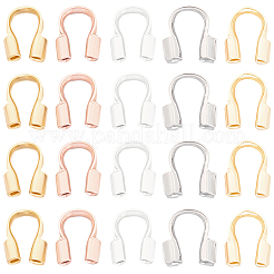 120Pcs 5 Colors Brass Wire Guardian&nbsp;KK-BBC0028-57A