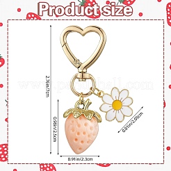 Acrylic Strawberry Pendant Decoration&nbsp;HJEW-SW00120-04