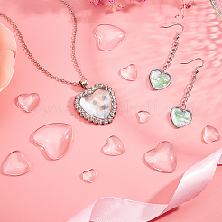180Pcs 9 Style Transparent Glass Heart Cabochons&nbsp;GGLA-PH0001-28