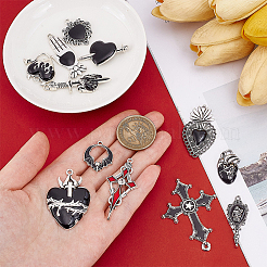 24Pcs 12 Styles Gothic Alloy Black Enamel Chandelier Component Links&nbsp;FIND-OC0014-13