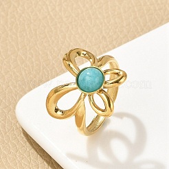 Natural Gemstone Finger Rings&nbsp;RJEW-K290-12G