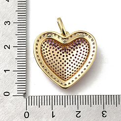 Brass Micro Pave Cubic Zirconia Pendants&nbsp;KK-C090-43G-03