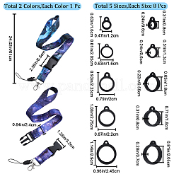 2Pcs 2 Style Polyester Ribbon Card Holder Lanyard&nbsp;DIY-GF0008-31