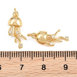 Brass Micro Pave Clear Cubic Zirconia Pendants&nbsp;KK-Q085-03B-G