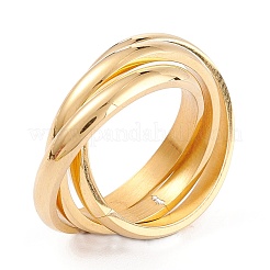 Ion Plating(IP) Unisex 304 Stainless Steel Finger Rings&nbsp;RJEW-K233-06-G