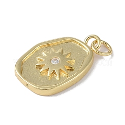 Rack Plating Brass Micro Pave CLear Cubic Zirconia Pendants&nbsp;KK-E110-05G