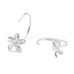 Flower 925 Sterling Silver Stud Earrings for Girl Women&nbsp;EJEW-I259-12S