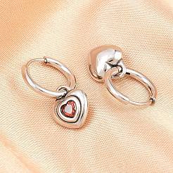 316 Surgical Stainless Heart Hoop Earrings&nbsp;EJEW-C160-16