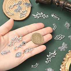 50Pcs 10 Styles Tibetan Style Alloy Connectors Charms&nbsp;FIND-YW0012-75