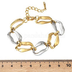 Two Tone 304 Stainless Steel Twisted Cable Chain Bracelets for Women&nbsp;BJEW-A169-08GP