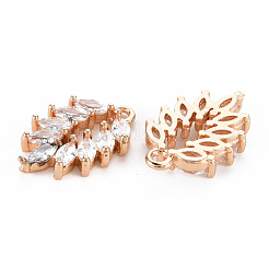 Rack Plating Brass Micro Pave Clear Cubic Zirconia Pendants&nbsp;X-KK-T060-33-RS