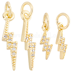 12Pcs 2 Styles Brass Micro Pave Cubic Zirconia Pendants&nbsp;KK-BBC0028-10
