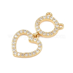 Brass Micro Pave Clear Cubic Zirconia Pendants&nbsp;KK-F919-41A-G