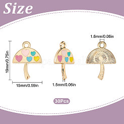 30Pcs Umbrella with Heart Alloy Enamel Pendants&nbsp;ENAM-SC0002-98