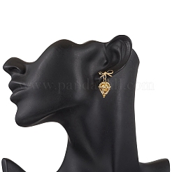Brass Diamond Dangle Stud Earrings&nbsp;EJEW-MZ00465-01