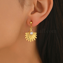 Fan Stainless Steel Dangle Stud Earrings&nbsp;MC7429