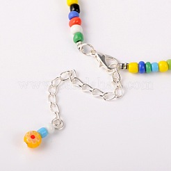 Handmade Millefiori Glass Beads Anklets&nbsp;AJEW-AN00028