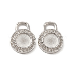 Tarnish Resistant 304 Stainless Steel Pendant Cabochons Settings&nbsp;STAS-F284-18P