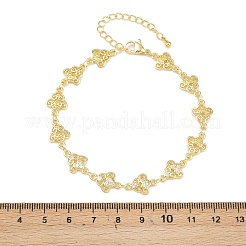 Brass Micro Pave Clear Cubic Zirconia Link Chain Bracelets for Women&nbsp;BJEW-A090-09F-G