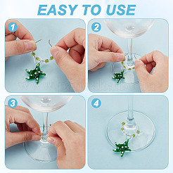 Sea Animal Glass Wine Glass Charms&nbsp;AJEW-GA00018