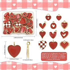 44Pcs 11 Styles Alloy Enamel Pendants&nbsp;ENAM-FS0004-28