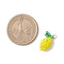 Glass Seed Beaded Lemon Pendants&nbsp;PALLOY-MZ00853-01