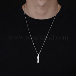 201 Stainless Steel Curved Stick Pendant Necklaces for Men&nbsp;WG97C6C-01