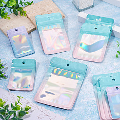 50Pcs 5 Styles Rectangle Glitter Holographic PVC Resealable Packaging Bags&nbsp;ABAG-TA0001-90