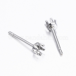 Tarnish Resistant 304 Stainless Steel Stud Earring Settings&nbsp;X-STAS-H376-96