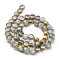 Half Plated Electroplate Transparent Glass Beads Strands&nbsp;X-EGLA-E060-02A-HP05