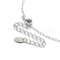 Natural Pearl Pendant Necklace with 925 Sterling Silver Paperclip Chains&nbsp;NJEW-I124-149