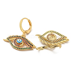 Real 18K Gold Plated Brass Dangle Leverback Earrings&nbsp;EJEW-A033-07G