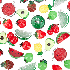 DIY 24Pairs Fruits Themed Resin Earring Making Kits&nbsp;DIY-PH0003-24