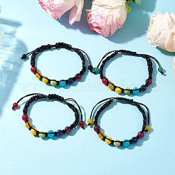 7 Chakra Gemstone Braided Bead Bracelets&nbsp;BJEW-JB11027