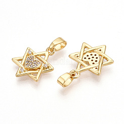 Brass Micro Pave Cubic Zirconia Pendants&nbsp;LS-KK-T070-60G