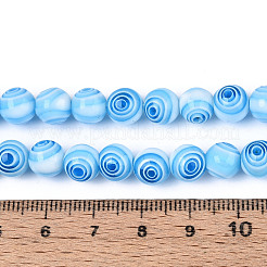 Handmade Millefiori Glass Round Beads Strands&nbsp;LK-R004-93B