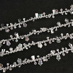 1 Roll Handmade Resin Teardrop Beaded Chains&nbsp;DIY-CN0003-52A
