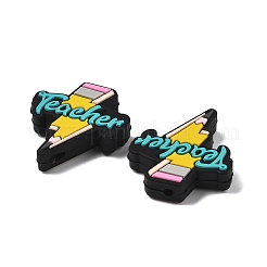Teachers' Day Silicone Focal Beads&nbsp;SIL-B078-09
