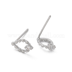 Brass Glass Stud Earrings&nbsp;EJEW-Q014-22P