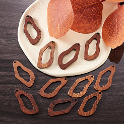 20Pcs Walnut Wood Hollow out Pendants&nbsp;WOOD-CJ0001-22