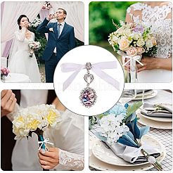 10 Pcs Tibetan Style Wings Alloy & Satin Ribbon Pendant Decoration&nbsp;HJEW-FH0001-22